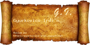 Gyurkovics Irén névjegykártya